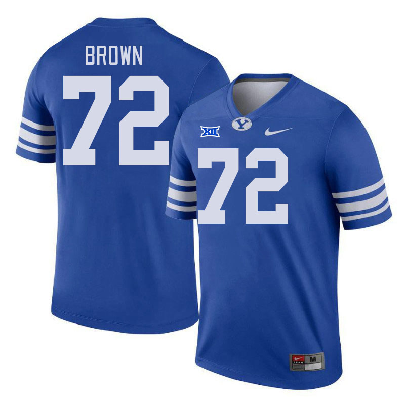 Men #72 Joe Brown BYU Cougars College Football Jerseys Stitched Sale-Royal